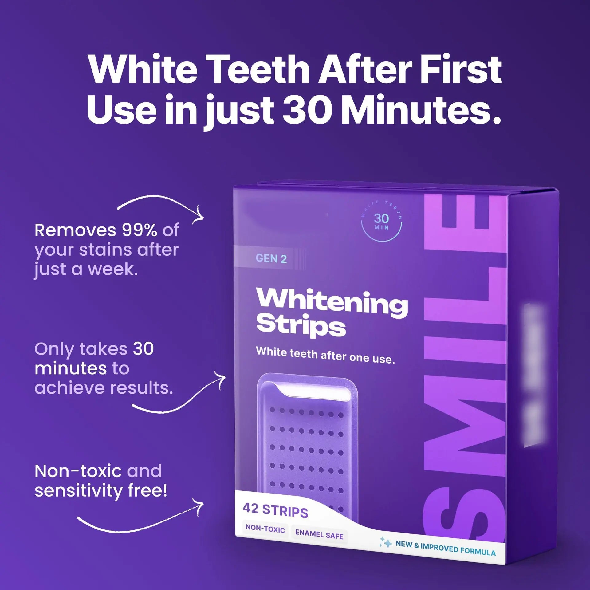 Balbaz teeth whitening strips applied to teeth, demonstrating effective teeth whitening for a brighter smile